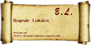 Bognár Lukács névjegykártya
